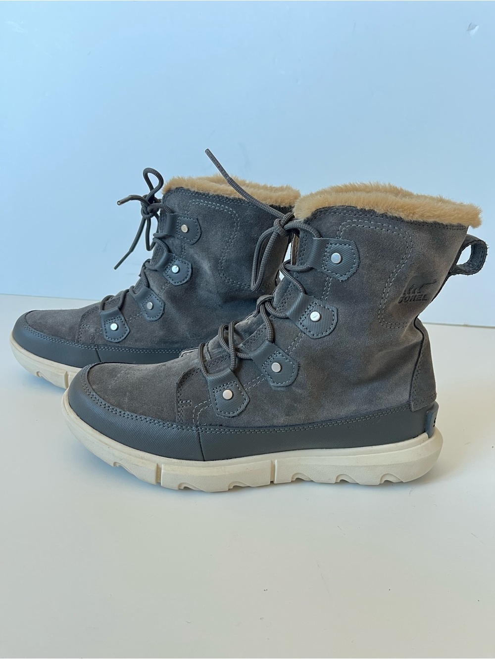 Sorel Explorer II Joan Faux Fur Waterproof Winter Suede Ankle Boots Size 11